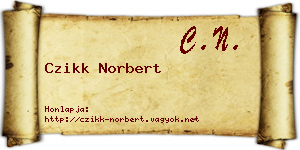 Czikk Norbert névjegykártya