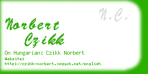 norbert czikk business card